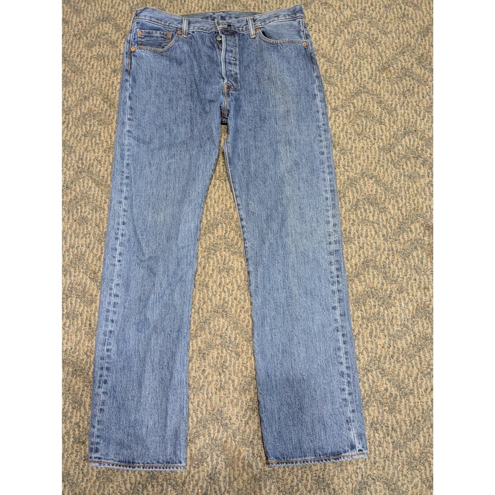 Levis 501 Original Fit Mens Jeans 36x34 Medium Wash Blue Denim 00501-0193